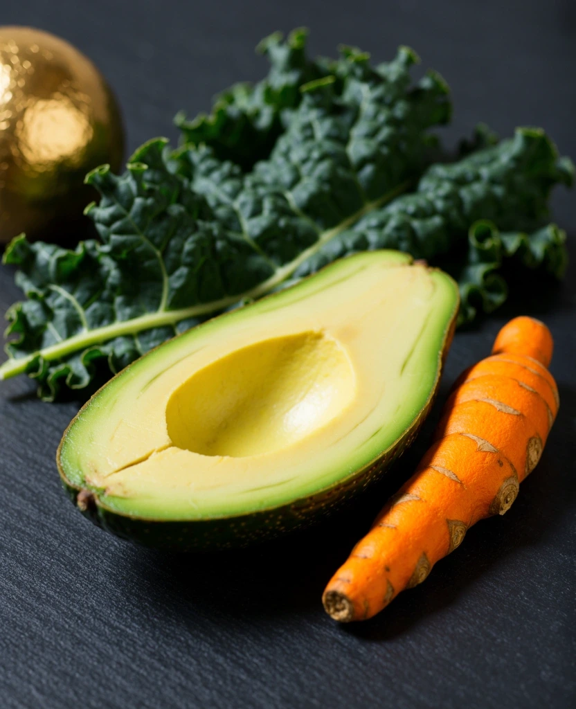 Tuoreita raaka-aineita tummalla taustalla